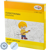 Пластилин классический Гамма Юный художник 12 цветов 168 грамм