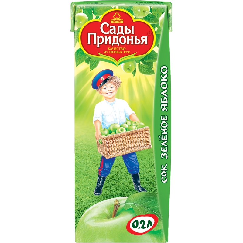 Сок Сады Придонья яблочный из зеленых яблок 0.2 л