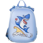 Ранец Комус Класс (№1 School) 3D Funny shark голубой с двумя отделениями
