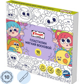 Пластилин мягкий восковой Комус Класс Миники, 10 цв/наб, 150 г, со стеком