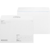 Конверт Комус С4 100 г/кв.м Куда-Кому белый стрип с внутренней запечаткой (50 штук в упаковке)