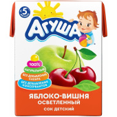 Сок Агуша яблоко-вишня 0.2 л купить в интернет-магазине товаров для офиса и дома ТопГрад с доставкой