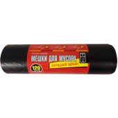 Мешки для мусора Эконом 120 л черные (ПНД 14 мкм, 10 штук в рулоне)