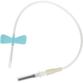 Игла-бабочка Vacuette 23G 0.6х19 мм голубая с луер-адаптером катетер 19 см (50 штук в упаковке)