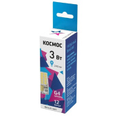 Лампа светодиодная Космос капсула 3Вт G4 6500K 240Лм 12В (100 штук в упаковке, LED3wJCG412v45_100)