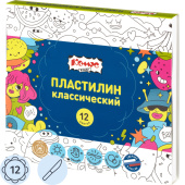 Пластилин классический Комус Класс Максики 12 цветов 240 грамм