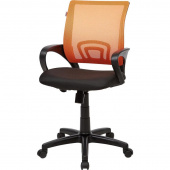 Кресло офисное Easy Chair 304 черное/оранжевое (ткань/сетка/пластик)