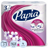 Бумага туалетная Papia Bali Flower 3-слойная белая с цветочным ароматом (4 рулона в упаковке)
