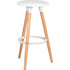 Табурет барный Dobrin Royce белый/бежевый (пластик/массив дерева)
