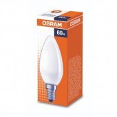 Лампа накаливания Osram 60 Вт Е14 свеча матовая 2700 К теплый белый свет