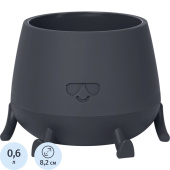 Кашпо с поддоном La decoro Мистер Крутой 0.6 л антрацит (8.8x8.2 см)