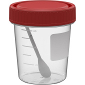 Контейнер для сбора биоматериалов Перинт нестерильный с лопаткой 60 мл (500 штук в упаковке) купить в интернет-магазине товаров для офиса и дома ТопГрад с доставкой