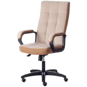 Кресло для руководителя TetChair Trendy бежевое/бронзовое (флок/ткань, пластик)
