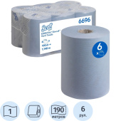 Полотенца бумажные рулонные Kimberly Clark Kimberly-Clark 1-слойные  голубые 6 рулонов по 190 метров (6696)