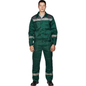 Костюм рабочий летний мужской л20-КБР с СОП зеленый/серый (размер 52-54, рост 158-164 см)