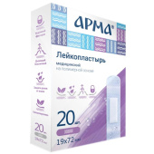 Лейкопластырь АРМА 19х72 мм полимерный прозрачный (20 штук в упаковке)