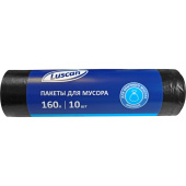 Мешки для мусора на 160 л Luscan черные (ПСД, 40 мкм, в рулоне 10 штук, 80х102 см)
