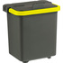 Ведро с крышкой Росмоп 5 л пластик серое/жёлтая ручка (с мерной шкалой,  ударопрочное)