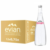 Вода минеральная Evian негазированная 0.75 л купить в интернет-магазине товаров для офиса и дома ТопГрад с доставкой