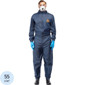 Комбинезон многоразовый с капюшоном Jeta Safety JPC75b синий 55 г/кв.м  (размер XXXL)