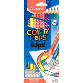 Карандаши цветные Maped Color'Peps Oops 12 цветов трехгранные c ластиком (832812)