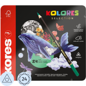 Карандаши цветные Kores Kolores Selection 24 карандаша 24 цвета  трёхгранные