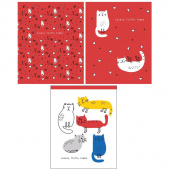 Тетрадь общая Academy Style Кошки схематичные А5 96 листов в клетку на евроспирали (обложка в ассортименте)
