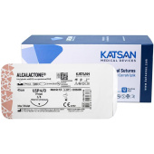 Шовный материал хирургический рассасывающийся Katsan USP 4/0 45 см обратно-режущая игла 19 мм 3/8 (12 штук в упаковке)
