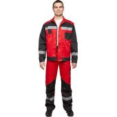 Костюм рабочий летний мужской л21-КБР с СОП красный /черный (размер 52-54, рост 170-176 см)