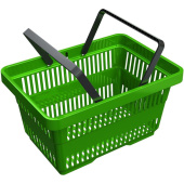Корзина покупательская пластик зеленый (5 штук в упаковке)