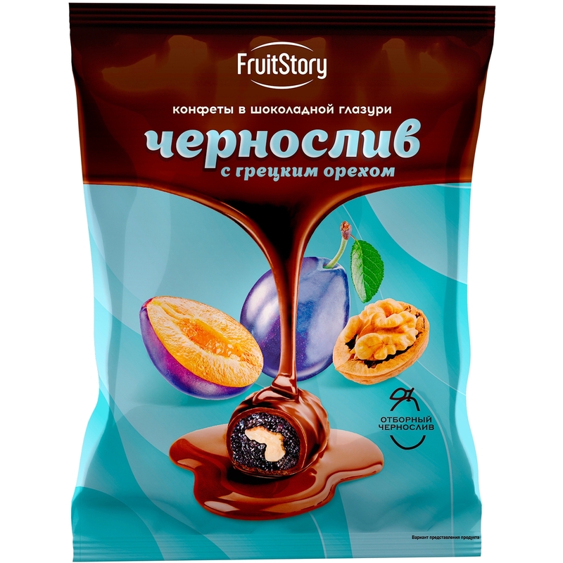Конфеты глазированные Fruitstory с черносливом и грецким орехом 500 г