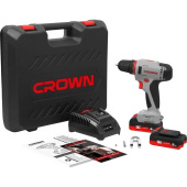 Дрель-шуруповёрт аккумуляторная Crown CT21081H-2 BMC 2 АКБ x Li-ion  (12В, 2 Ач)+ЗУ в кейсе