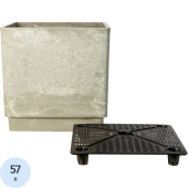 Горшок для цветов GreenShip 57 л светлый древесный уголь (40x40 см)