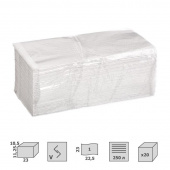 Полотенца бумажные листовые V-сложения 1-слойные 20 пачек по 250 листов (артикул производителя NV-250W1)