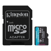 Карта памяти 64 Гб microSDXC Kingston Canvas Go! Plus UHS-I U3 A2 V30 (SDCG3/64Gb)