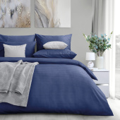 Комплект постельного белья Verossa Indigo евро страйп-сатин 50x70/70x70  см