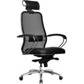 Кресло для руководителя Метта Samurai SL-2.04 черное (сетка/экокожа, металл)