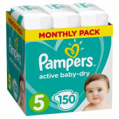 Подгузники Pampers Active Baby-Dry размер 5 (XL) 11-16 кг (150 штук в упаковке)