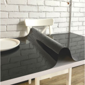 Скатерть жидкое (гибкое) стекло на стол Dekorelle 70х110х0,08 см чёрная