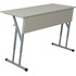 Стол ученический двухместный Комус (серый, рост 3-7)