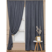 Комплект штор Amore Mio Вельвет (канвас) Canvas-042 (2 портьеры 150x270 см) серый Комплект штор Amore Mio Вельвет (канвас) Canvas-042 (2 портьеры 150x270 см) серый