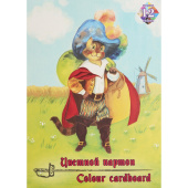 Картон цветной Лилия Холдинг Кот в сапогах (А4, 12 листов, 12 цветов, мелованный) купить в интернет-магазине товаров для офиса и дома ТопГрад с доставкой
