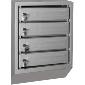 Ящик почтовый Klesto 4-секционный (серый, 395х120х530 мм)