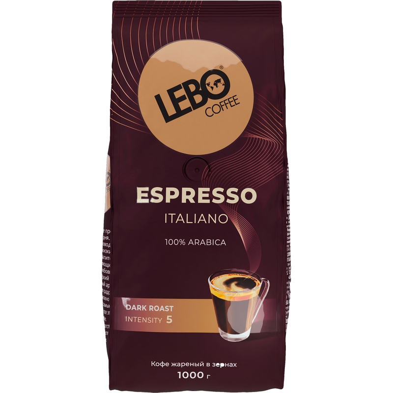 Кофе в зернах Lebo Espresso Italiano арабика 1 кг