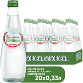 Вода минеральная BOROVAYA газированная 0.33 л купить в интернет-магазине товаров для офиса и дома ТопГрад с доставкой
