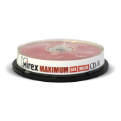 Диск CD-R Mirex 700 МБ 52x cake box UL120052A8L (10 штук в упаковке) Диск CD-R Mirex 700 МБ 52x cake box UL120052A8L (10 штук в упаковке)