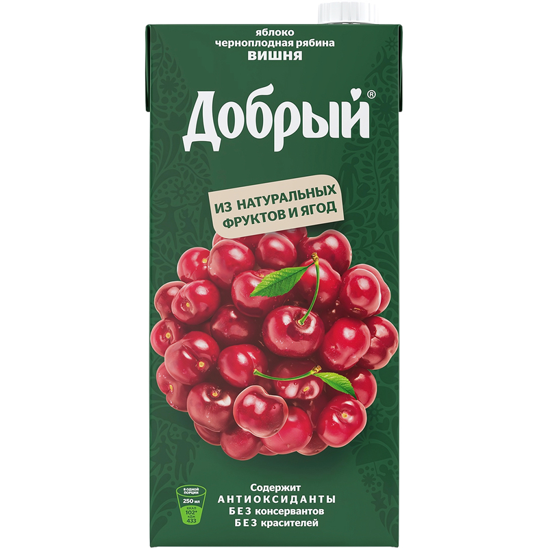 Нектар Добрый яблоко-черноплодная рябина-вишня 2 л