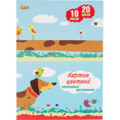 Картон цветной №1 School (A4, 10 листов, 20 цветов, мелованный) купить в интернет-магазине товаров для офиса и дома ТопГрад с доставкой