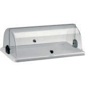 Поднос пластиковый Abert Roll-Top 50х30.5х25 см с крышкой  прозрачный/белый