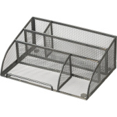 Подставка-органайзер д/канц.мелочей Комус 5отд мет сетка 255х180х105мм сере